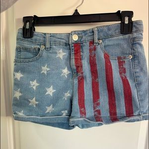 Girls Super Stretch American Flag Shorts